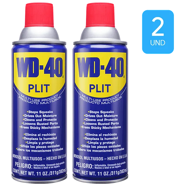 Aerosol Multisusos WD-40 Lubricante, Desengrasante, Penetrante y Antióxido 11 oz, 2 pcs WD40