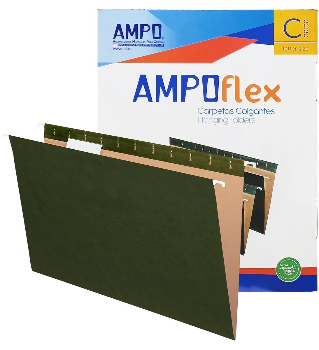 Fólderes Colgantes Pendaflex Carta 8.5" x 11", 25 pcs, Verde - Ampoflex