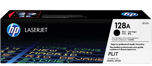 Original: Toner HP 128A (CE320A) Negro para Impresoras LaserJet Pro CP1525, CM1415