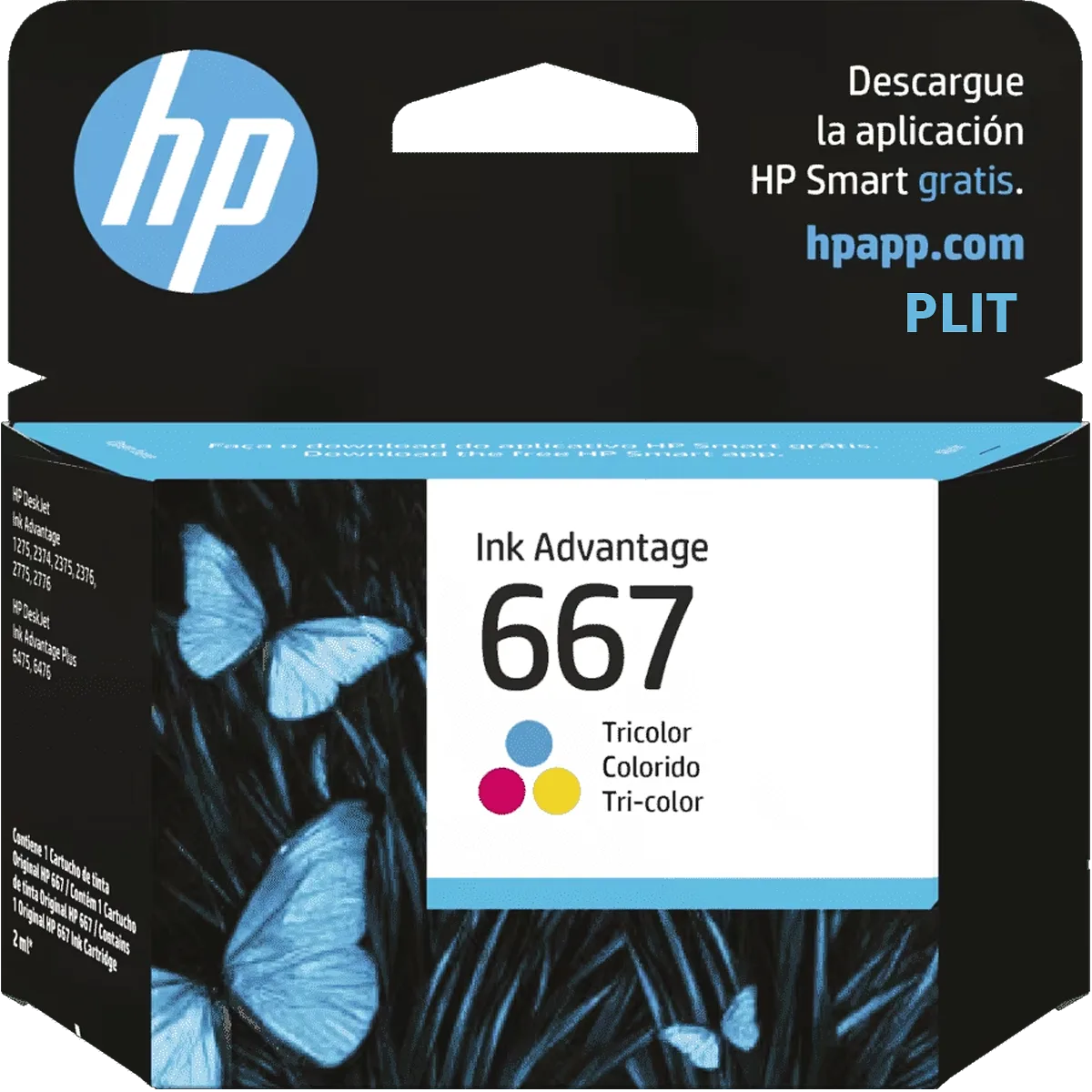 ORIGINAL: Cartucho de Tinta HP 667 (3YM78AL), Color, 2 ml