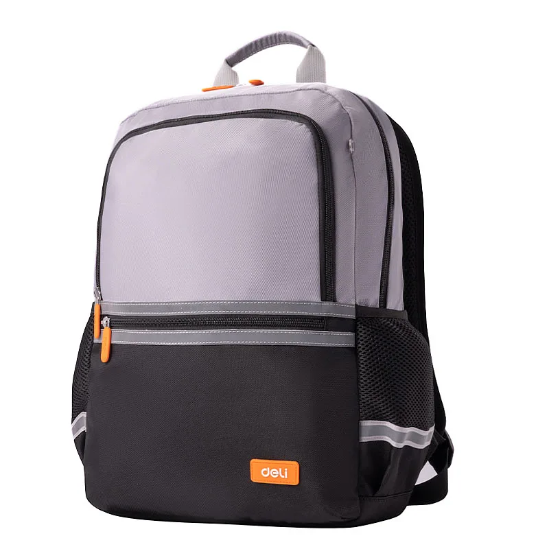Mochila Escolar 16" Gris para Estudiantes Deli BB159