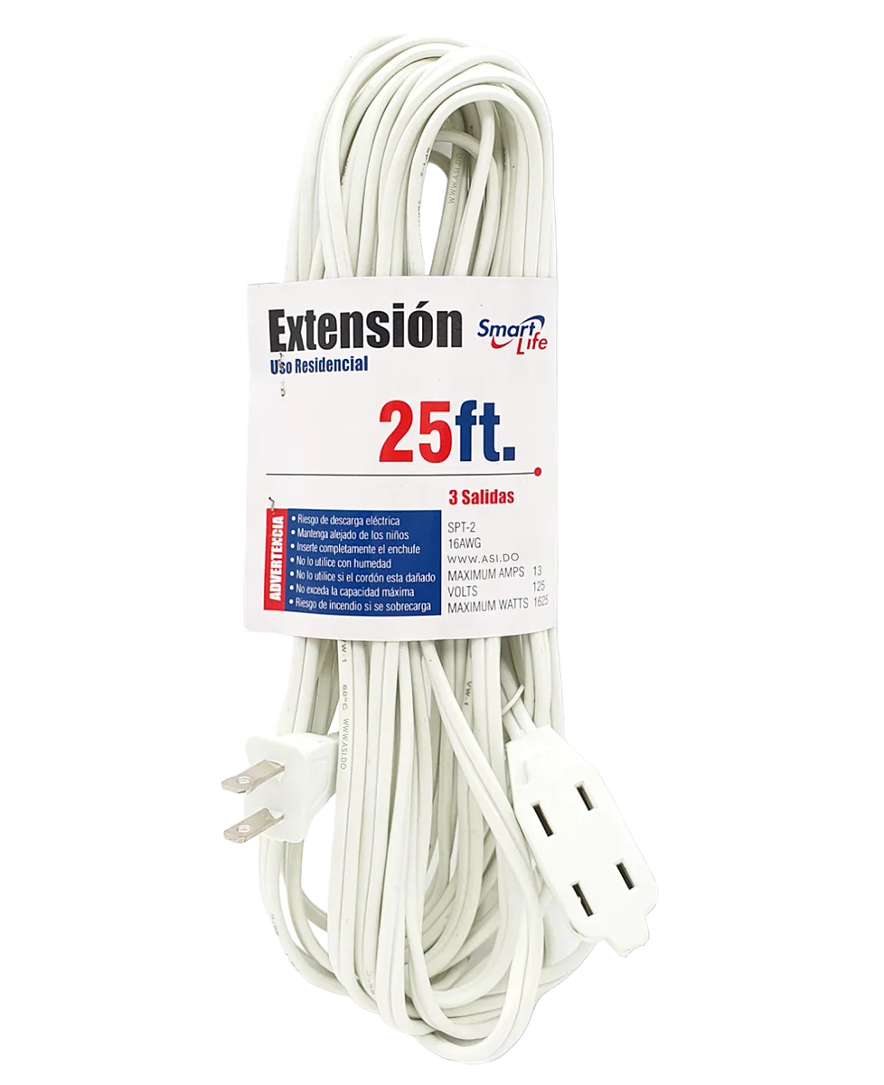 Extensión Eléctrica para Interior de 25 pies, Blanca - Smart Life #15207