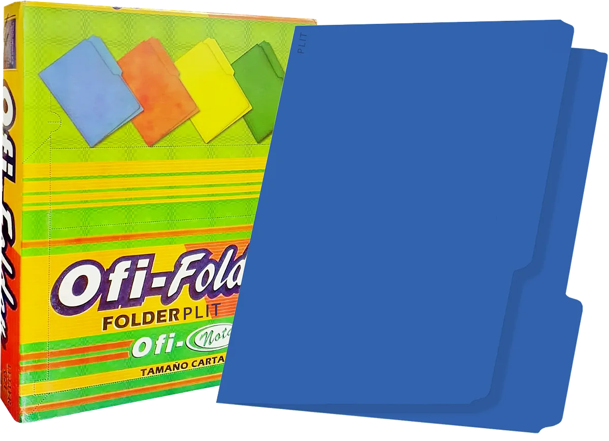Folders Azul 8.5" x11", 100 pcs - Ofi-Nota 240059