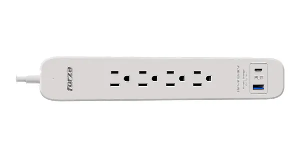 Regleta Protectora de Voltaje y Sobretensión Forza 1625W / 1000J con USB-A y USB-C