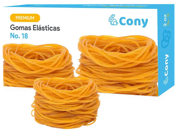 Gomas Elásticas Cony #18, 100% Caucho, 2 Onzas