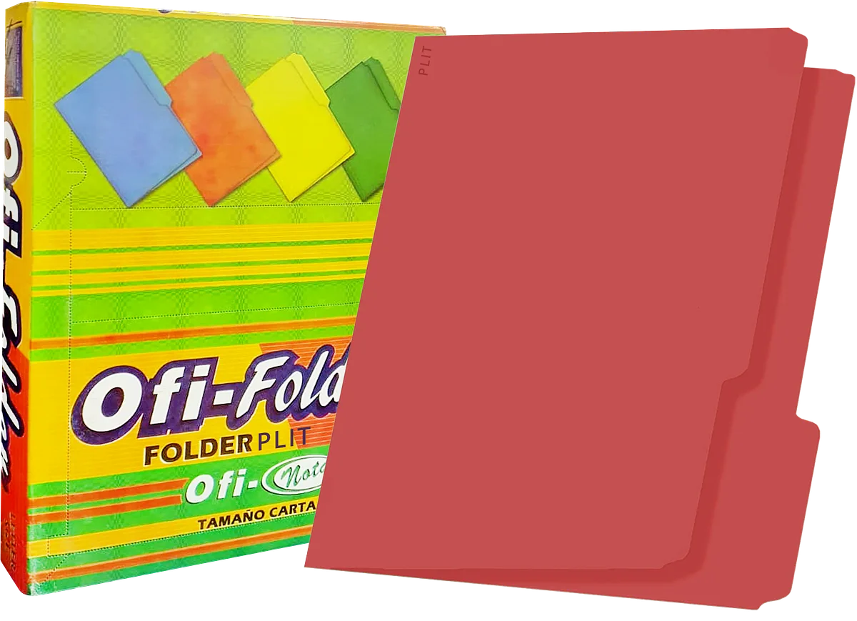 Folders Rojo 8.5" x11", 100 pcs - Ofi-Nota 251239