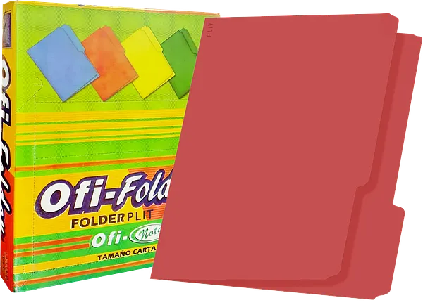Folders Rojo 8.5" x11", 100 pcs - Ofi-Nota 251239