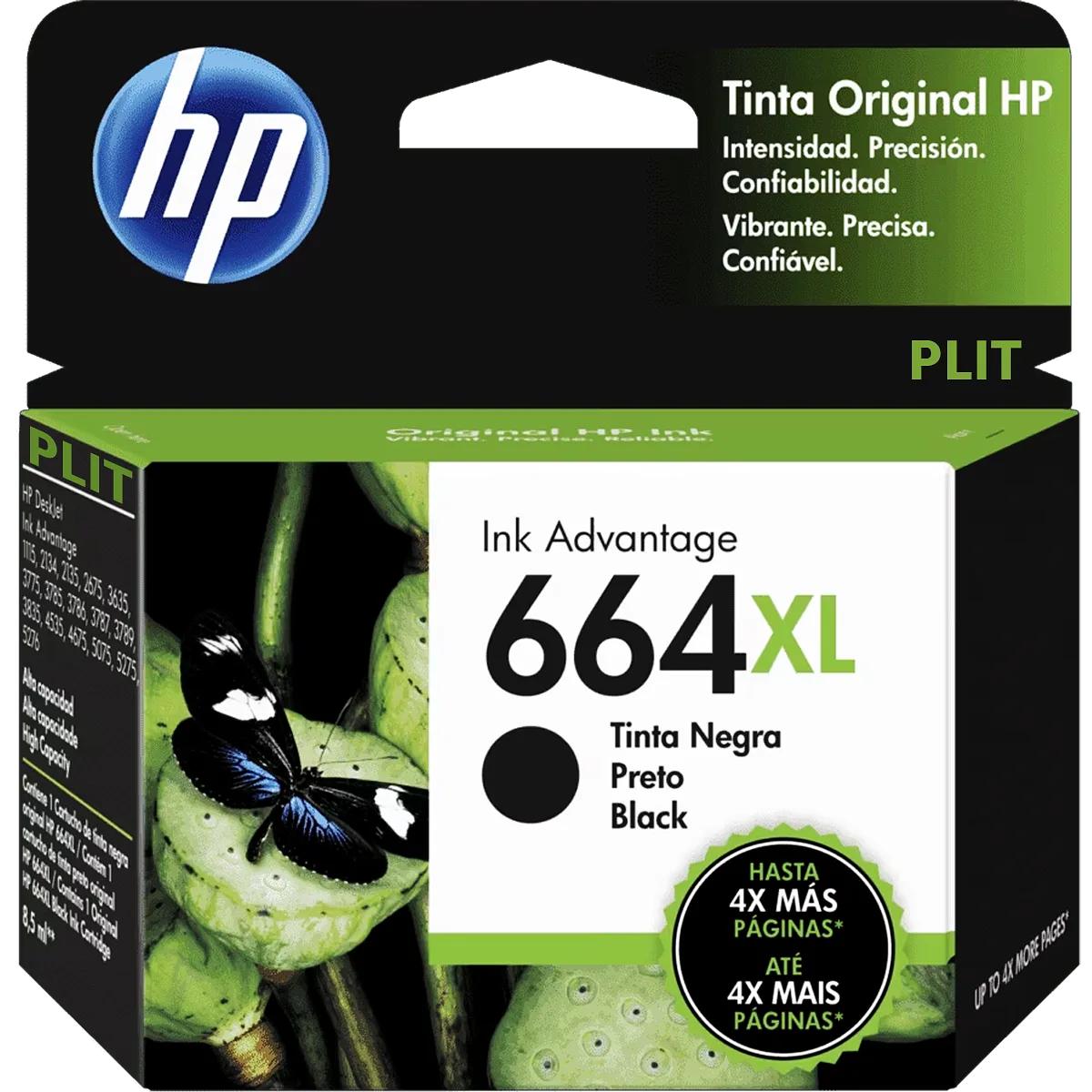ORIGINAL: Cartucho de Tinta HP 664XL Negro 8.5ml #F6V31AL