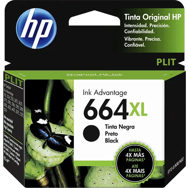 ORIGINAL: Cartucho de Tinta HP 664XL Negro 8.5ml #F6V31AL