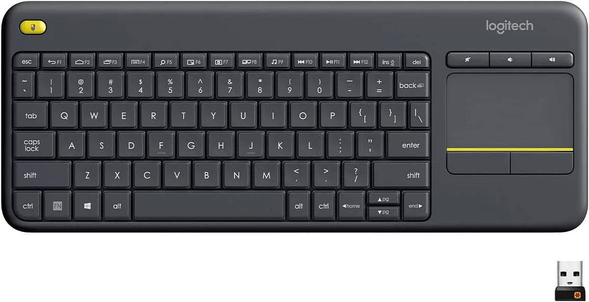 Teclado Inalámbrico Logitech K400 Plus con Touchpad Integrado, USB