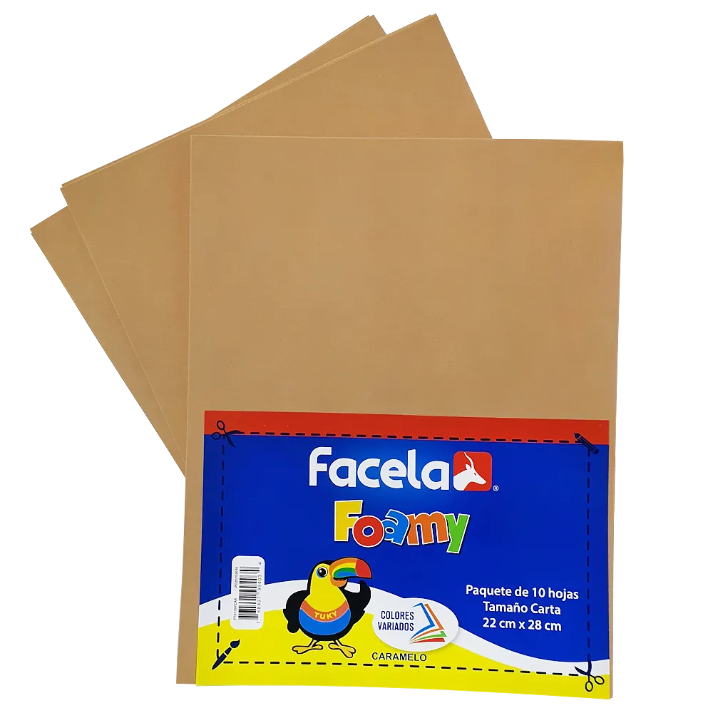 Foamy Liso 9" x 12", Color Marron Caramelo, 10 Hojas