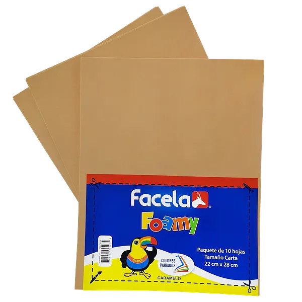 Foamy Liso 9" x 12", Color Marron Caramelo, 10 Hojas