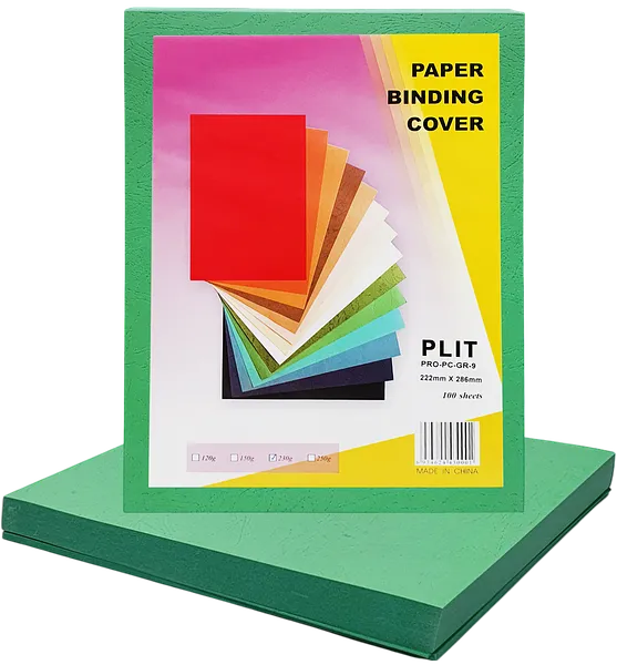 Cubierta de Cartón para Encuadernar, Verde (Paper Binding Cover), 100 pcs