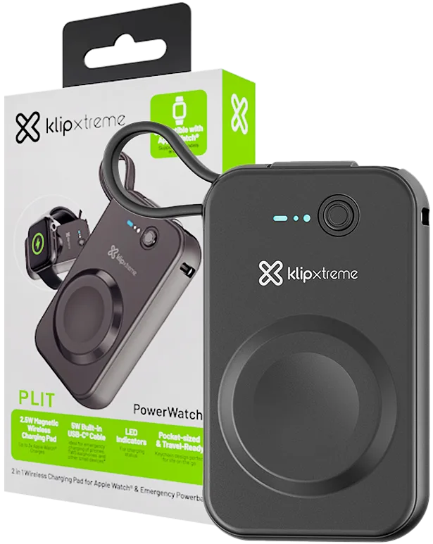 Cargador de Batería Portable Power Bank para Apple Watch + USB-C KlipXtreme PowerWatch KPB-050