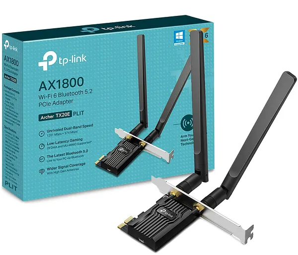 Adaptador PCIe TP-Link Archer TX20E AX1800 Wi-Fi 6 + Bluetooth 5.2