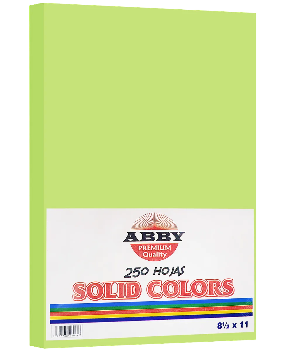 Resma de Papel Abby Verde Manzana 8.5"x 11", 250 hojas