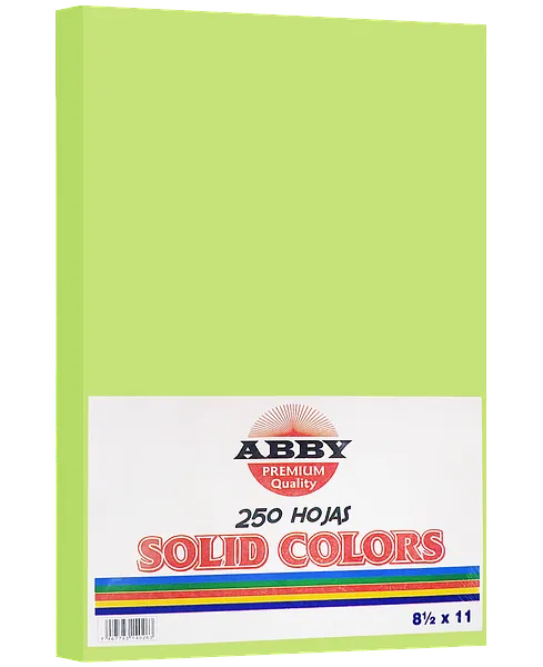 Resma de Papel Abby Verde Manzana 8.5"x 11", 250 hojas