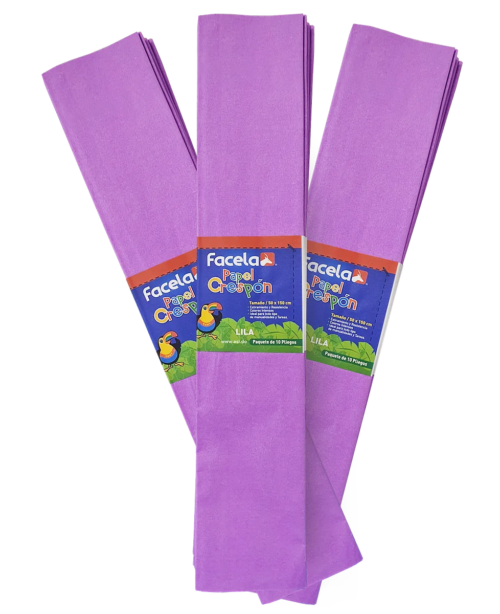 Papel Crepé Morado Lila, 150 cm - 10 pcs