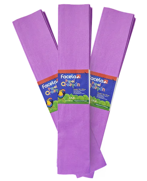 Papel Crepé Morado Lila, 150 cm - 10 pcs