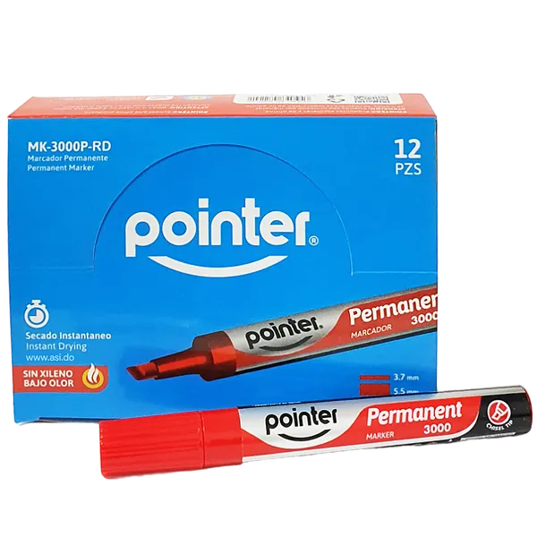 Marcador Permanente Grueso, Rojo - Pointer MK-3000P