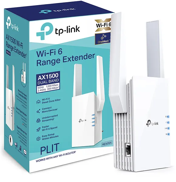 Router Repetidor Extensor de Red Wi-Fi 6 TP-Link RE505X de Doble Banda de 5 Ghz y 2.4 Ghz