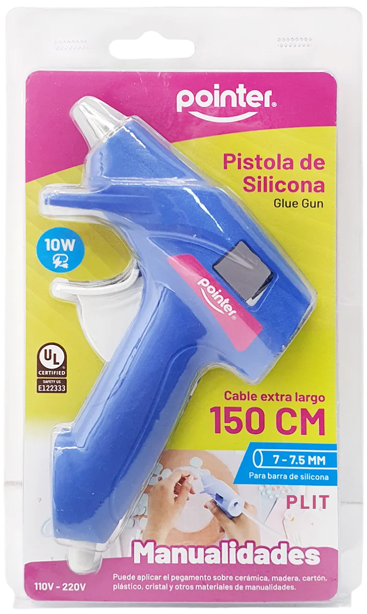 Pistola de Silicona Eléctrica Pequeña 110-220V, Azul - Pointer PS-10