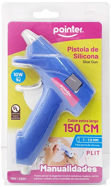Pistola de Silicona Eléctrica Pequeña 110-220V, Azul - Pointer PS-10