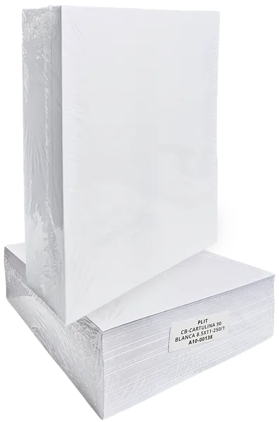 Resma de Cartulina Blanca 8.5x11 de 90 gramos, 250 Hojas