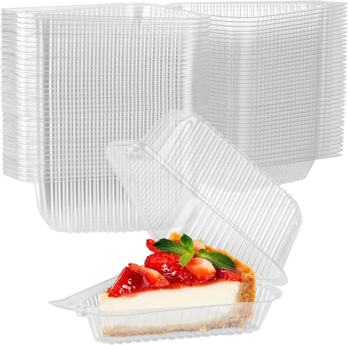 Envase Plástico para Bizcocho Ban Triangular Transparente, 125 Bandejas