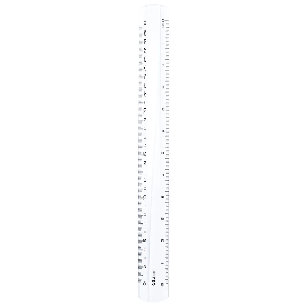 Regla Plástica Transparente de 12 Pulgadas / 30 cm - Deli G00312