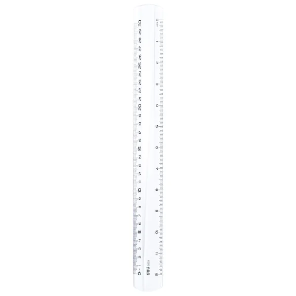 Regla Plástica Transparente de 12 Pulgadas / 30 cm - Deli G00312