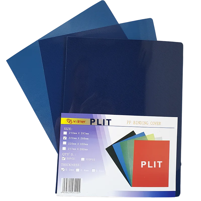 Cubierta para Encuadernar Plástica, Azul Marino, Transparente, 50 pcs
