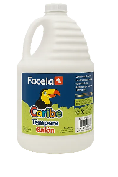 Galón de Pintura Témpera Lavable Facela Caribe, Blanco