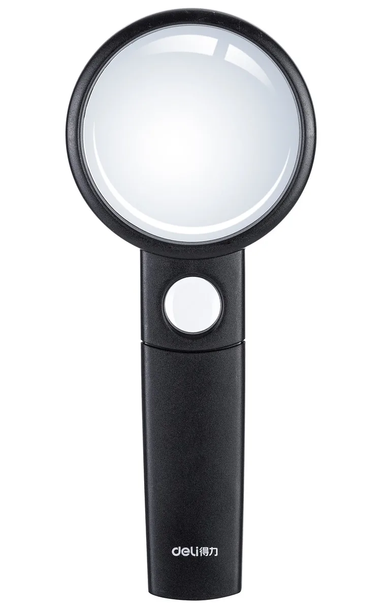 Lupa Deli Essential de doble lente 2.5x, Negra