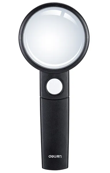 Lupa Deli Essential de doble lente 2.5x, Negra
