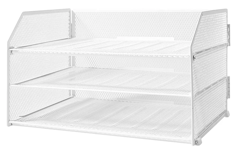 Bandeja de Escritorio Metálica 3 Niveles DELI PB115, Blanco