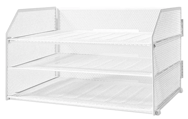 Bandeja de Escritorio Metálica 3 Niveles DELI PB115, Blanco