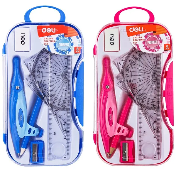 Juego de Estuche Geométrico Escolar, 8 pcs