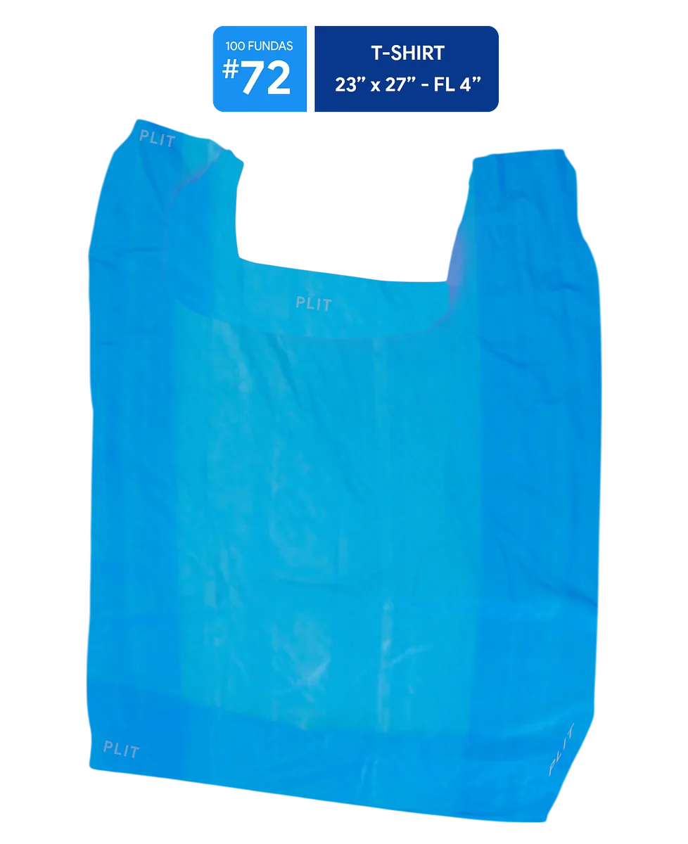 Fundas Plástica tipo T-shirt #72, Azul