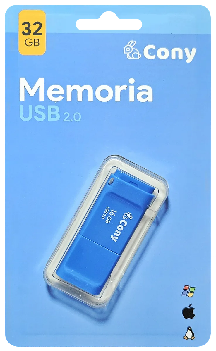 Memoria USB 2.0 CONY 32GB, Azul