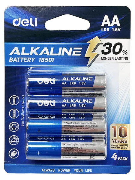 Batería Alcalina AA, 4 pcs - Deli LR6