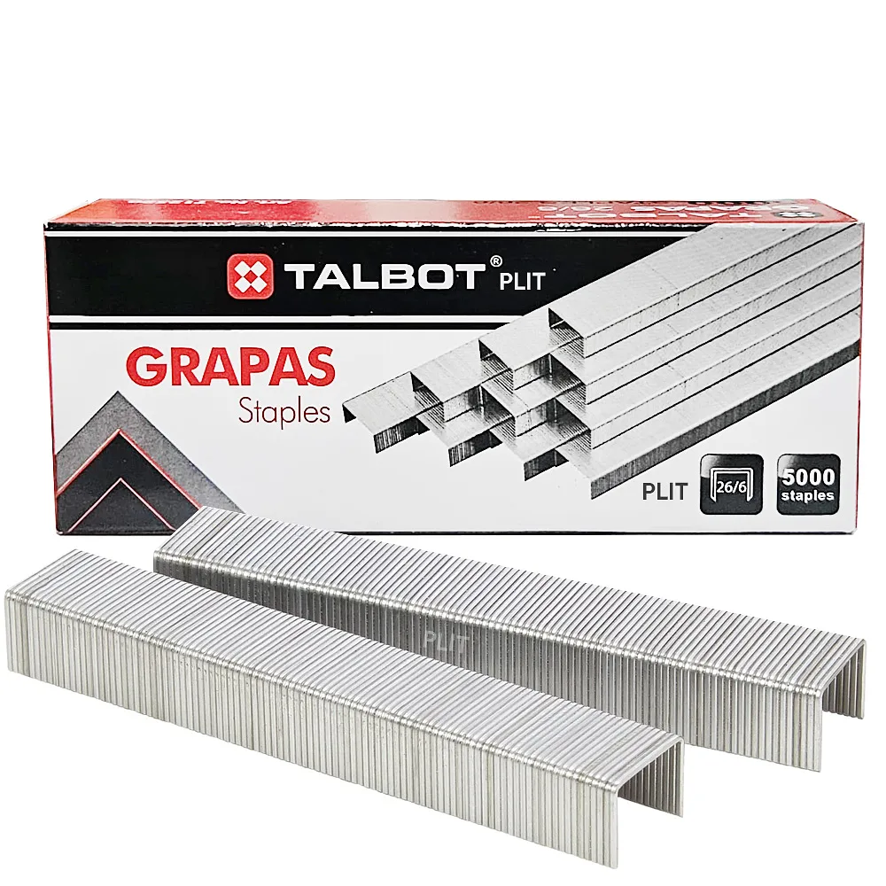 Grapas Estándar Talbot 26/6 mm para 30 Hojas, 5000 pcs