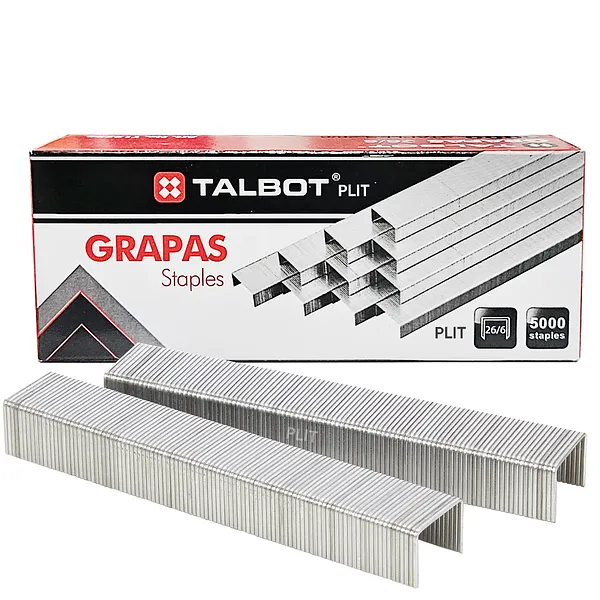 Grapas Estándar Talbot 26/6 mm para 30 Hojas, 5000 pcs