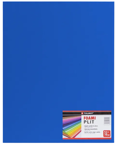 Cartulina Foami Liso 20" x 28" Azul, 10 pcs
