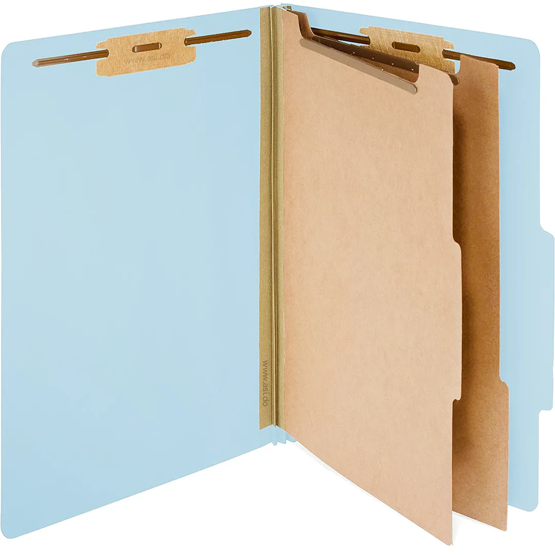 Folders Partition 6 Divisiones, 8.5" x 13" Azul Claro