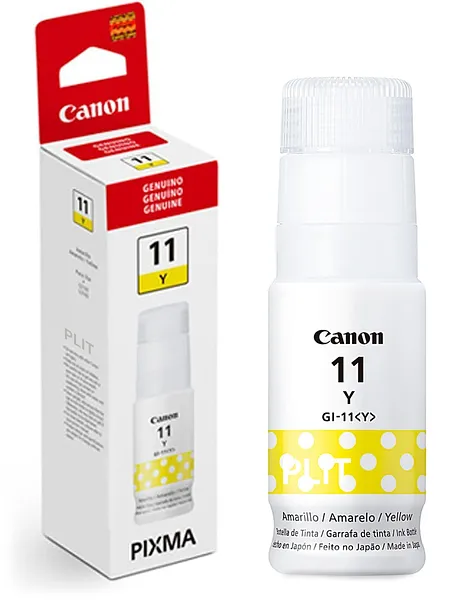 ORIGINAL: Botella de Tinta Canon GI-11 Amarillo, 70 ml para Impresoras MegaTank G2160, G2170, G3160