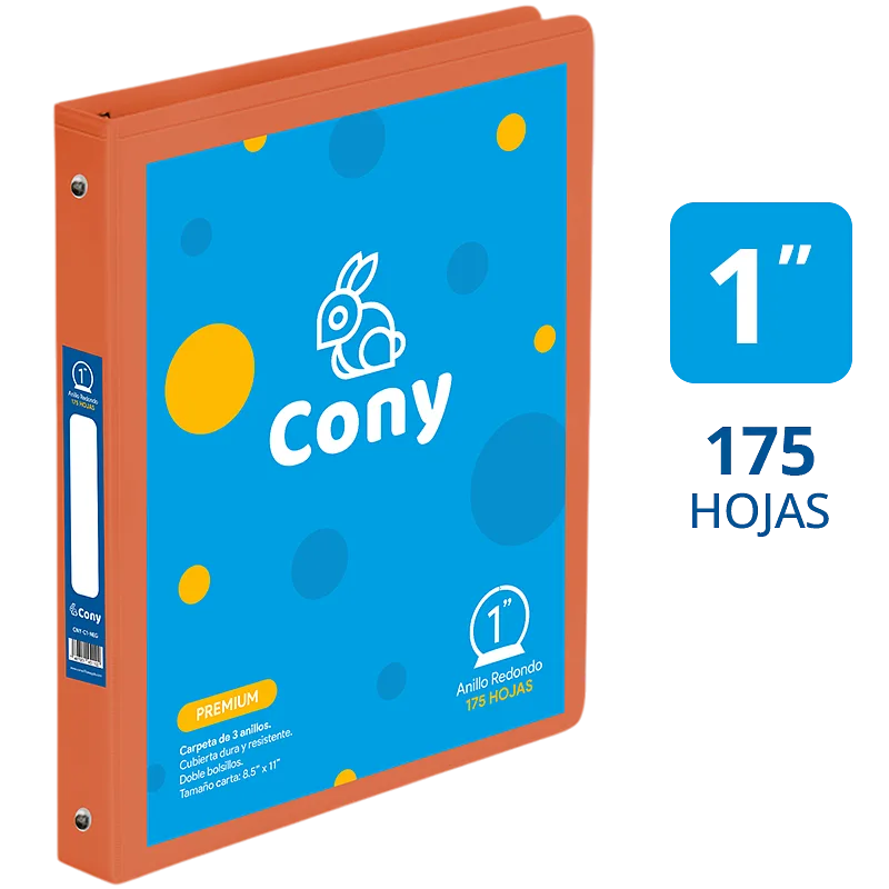 Carpeta Cony 1" con Cover, Naranja