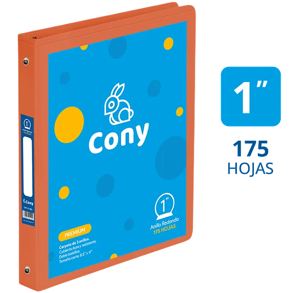 Carpeta Cony 1" con Cover, Naranja