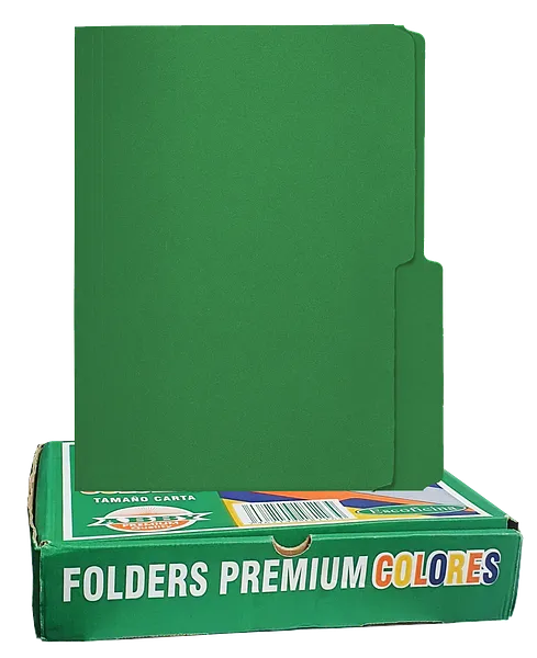 Folders ABBY 8 1/2" x 11" Verde, 100 pcs