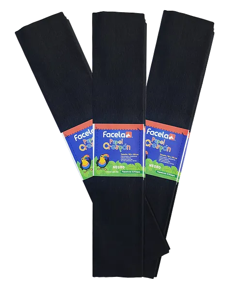Papel Crepé Negro, 150 cm - 10 pcs